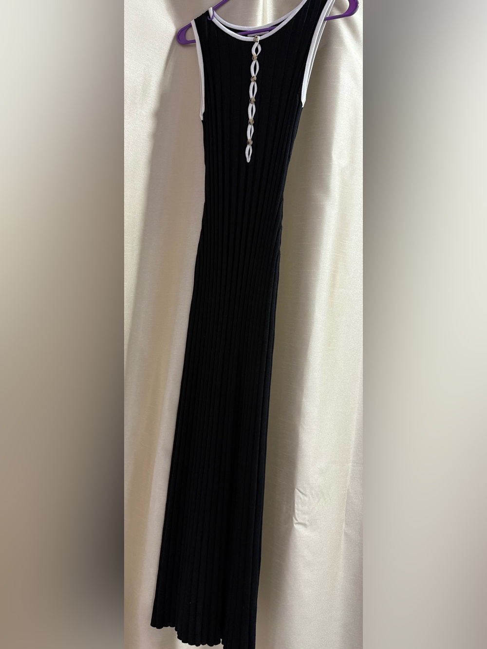 Ribbed Black Maxi Dress Stretchy